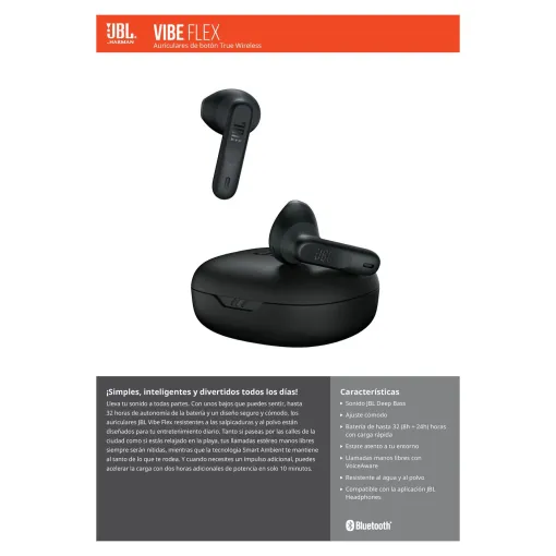 Auriculares TW blancos Vibe Flex JBL