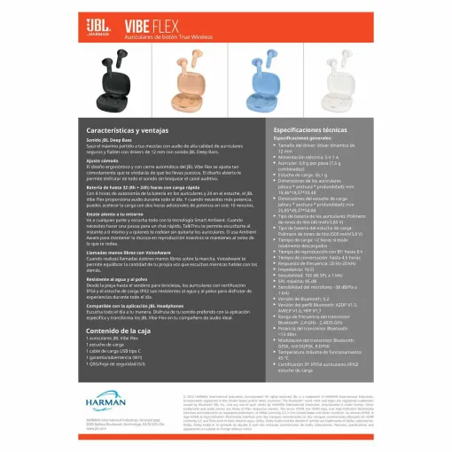 Auriculares TW blancos Vibe Flex JBL