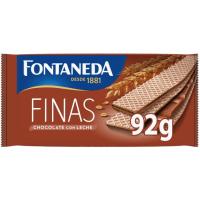 Barquillo de chocolate c/ leche FONTANEDA FINAS, paquete 92 g