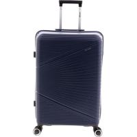 Trolley mediano azul Laser, TSA, 4 ruedas, 651100 JOHN TRAVEL, 46x27x68 cm