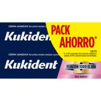 Fijación dentadura todo el día sin sabor KUKIDENT, pack 2x35 g