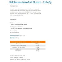 Salchichas Frankfurt ELPOZO, pack 2x140 g