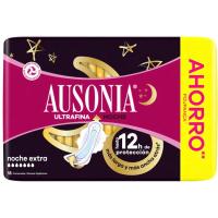 Compresa ultrafina noche con alas AUSONIA, paquete 18 uds