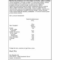 Barrita proteína sabor cookies 0% azúcares añadidos CORNY, 50 g