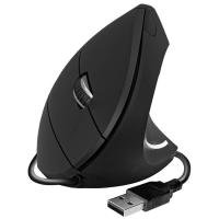 Ratón con cable negro vertical ergonómico, glide SUBBLIM