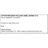 Té negro yellow labe LIPTON, caja 20 uds