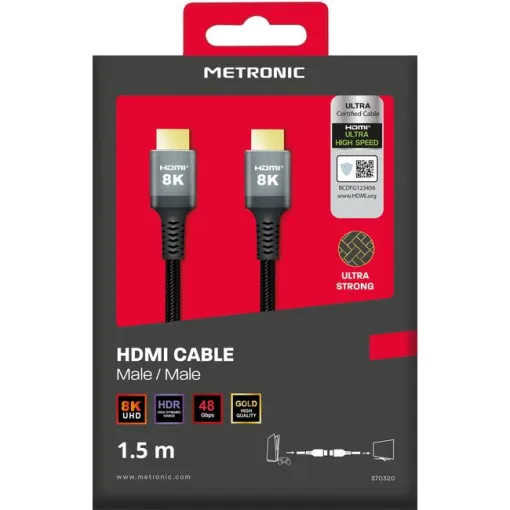 Cable HDMI 2.1 8K 370320 1,5 metros METRONIC