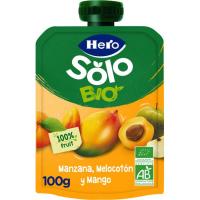 Manzana, melocotón y mango HERO, doypack 100 g
