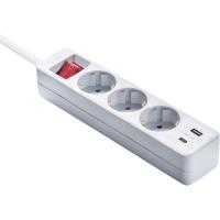 Regleta blanca con 4 tomas e interruptor FAMATEL, 5 metros