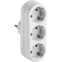 Adaptador frontal blanco 3 tomas, 16 A, 1333 FAMATEL