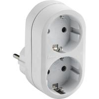 Adaptador frontal blanco, 2 tomas, 16 A, 1332 FAMATEL Adaptador frontal blanco, 2 tomas, 16 A, 1332 FAMATEL