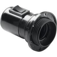 Portalámparas negro E27 roscado con interruptor y arandela, 167.1 FAMATEL