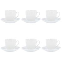 Set de café: taza 9 cl con platillo, porcelana blanca Renova QUID, 6 uds Set de café: taza 9 cl con platillo, porcelana blanca Renova QUID, 6 uds