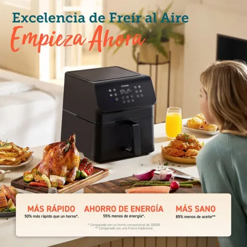 Freidora aire caliente, 6.2L, 1700W, Premium II Chef Edition COSORI