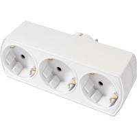Adaptador frontal horizontal blanco, schuko 3 tomas, 16A, 9155 SILVER ELECTRONICS