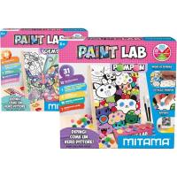 Set manualidades, contiene: pinceles, cuadro c/bastidor, colores y pompones MITAMA