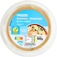 Hummus clásico ligero EROSKI, tarrina 500 g