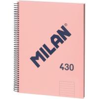 Cuaderno de espiral A4 tapa dura Rosa, pautado 7mm, microperforado, serie 1918, 57142E80P MILAN, 80 hojas