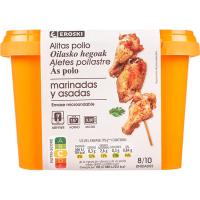 Alitas de pollo asadas EROSKI, tarrina aprox. 500 g
