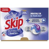 Detergente en cápsulas SKIP ULTIMATE EFICACIA, bolsa 26 dosis
