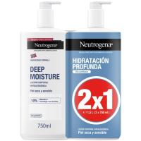 Loción hidratación sin perfume NEUTROGENA, pack 2x750 ml
