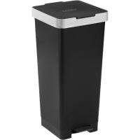 Cubo de basura con pedal Smart Negro de 40 litros TATAY, 67x31x33cm