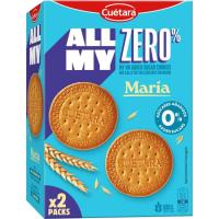 Galleta María 0% azúcares CUÉTARA ALL MY ZERO, caja 400 g