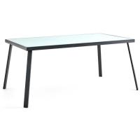Mesa Life, acero, cristal temperizado de 5 mm CAPRICE, 150x90x72 cm