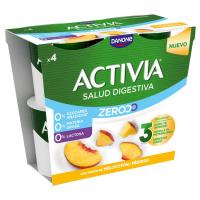 Triple zero melocotón ACTIVIA, pack 4x120 g