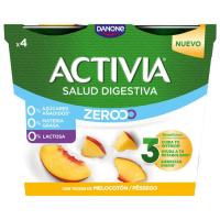 Triple zero melocotón ACTIVIA, pack 4x120 g