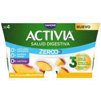 Triple zero melocotón ACTIVIA, pack 4x120 g