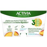 Triple zero melocotón ACTIVIA, pack 4x120 g