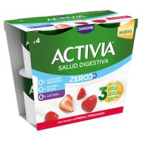 Triple zero sabor fresa ACTIVIA, pack 4x120 g