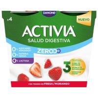 Triple zero sabor fresa ACTIVIA, pack 4x120 g