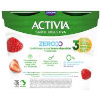 Triple zero sabor fresa ACTIVIA, pack 4x120 g