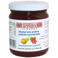 Mermelada de pera y grosella LEARTIBAI, frasco 240 g