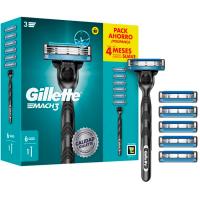 Maquinilla de afeitar Mach 3+6 cargadores GILLETTE, pack 1 ud