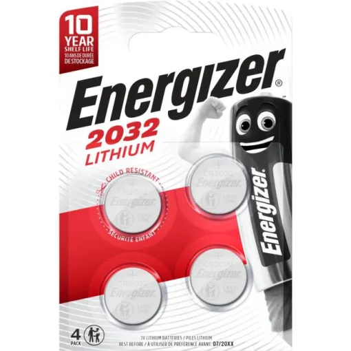 Pila de botón de litio, 3V, CR2032 ENERGIZER, pack 4 uds Pila de botón de litio, 3V, CR2032 ENERGIZER, pack 4 uds