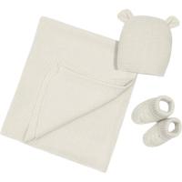 Toquilla de 75x110 cm, gorro y patucos, color beige INTERBABY, set 3 piezas Toquilla de 75x110 cm, gorro y patucos, color beige INTERBABY, set 3 piezas