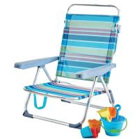 Silla playera Cai en aluminio y textilene, multiposiciones R.VERGES, 66x62x73,5 cm