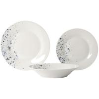 Vajilla porcelana Pollock: llano Ø23cm, hondo Ø20cm, postre Ø19 IDEALCASA, 12 uds Vajilla porcelana Pollock: llano Ø23cm, hondo Ø20cm, postre Ø19 IDEALCASA, 12 uds