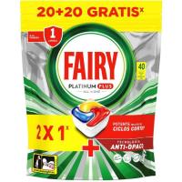 FAIRY PLATINUM PLUS ontzi garbigailurako detergentea, poltsa 20+20 dosi