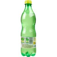 Agua mineral natural con gas y limón EROSKI, botella 50 cl