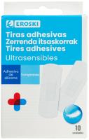 Apositos piel sensible ultra sensitive EROSKI, caja 10 uds