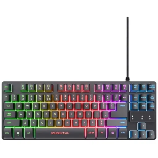 Teclado con cable gaming, metalico, con iluminacion, gxt 833 thado TRUST