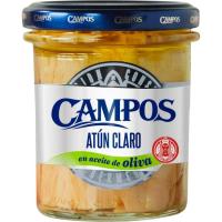 Atún claro en aceite de oliva CAMPOS, frasco 180 g