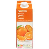 Zumo exprimido de naranja EROSKI, brik 1 litro Zumo exprimido de naranja EROSKI, brik 1 litro