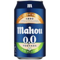 Cerveza tostada 0,0 sin gluten MAHOU, lata 33 cl