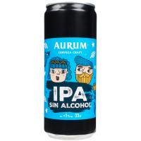Cerveza craft IPA sin alcohol AURUM, lata 33 cl