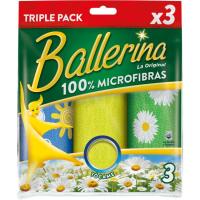 Bayeta microfibra flor BALLERINA, paquete 3 uds